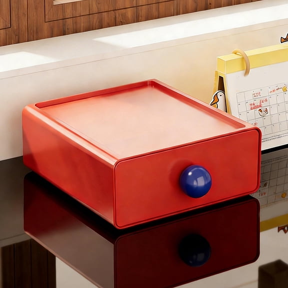 Linnome Stackable Drawer Organizer Clear Plastic Storage Bin With Pull Out Tray For Desk Countertop Makeup Art Supplies