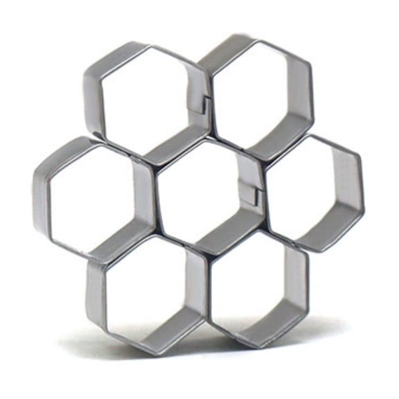 Linnome Stainless Steel Honeycomb Cookie Cutter Mini Hexagon Shape Baking Tool for Fondant Dough and Homemade Biscuit Making