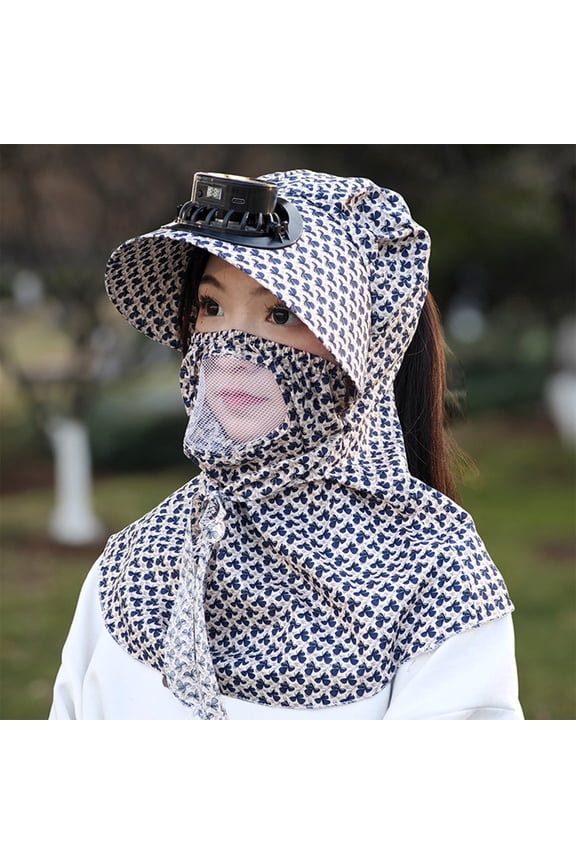 Summer Protection Faces Shield Sun Hat With Windproof Designs Solar-Powered Fan For Cycling Tea Picking And Outdoor Travel