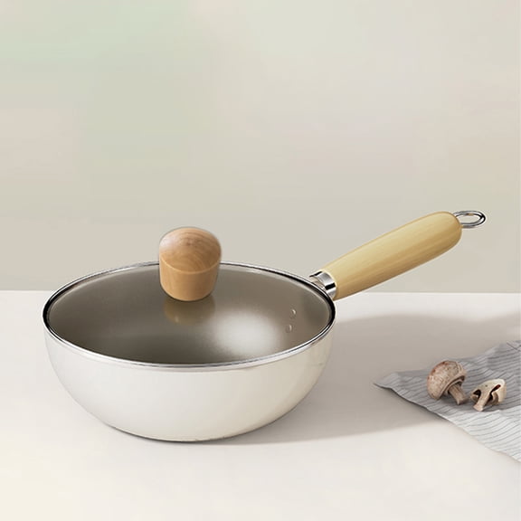 Linnome Titanium Ceramic Frying Pan Non Stick for Omelette One Person Food Pan Works on All Stove Tops 14.96 Inch