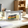 thumbnail image 1 of Linnome Transparent PVC Stationery Bag Waterproof Large Capacity Pencil Pouch - Clear Triangular Teens Pen Bag with Zipper & Loop - Exam Office Travel Makeup Organizer Case, 1 of 6