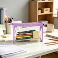 thumbnail image 1 of Linnome Transparent PVC Stationery Bag Waterproof Large Capacity Pencil Pouch - Clear Triangular Teens Pen Bag with Zipper & Loop - Exam Office Travel Makeup Organizer Case, 1 of 6