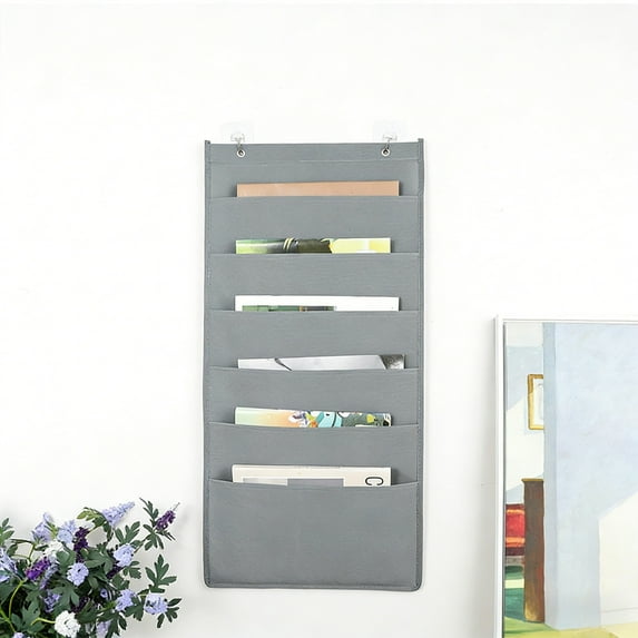 Linnome Wall Mounted File Holder Magazine Organizer For Documents Catalogs Mail Kitchen Office Entryway Storage Wall Rack