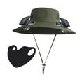 thumbnail image 1 of Linnome Wide Brim Sun Hat with Solar Fan - Outdoor Solar Fan Hat for Fishing, Hiking, Camping, 1 of 5