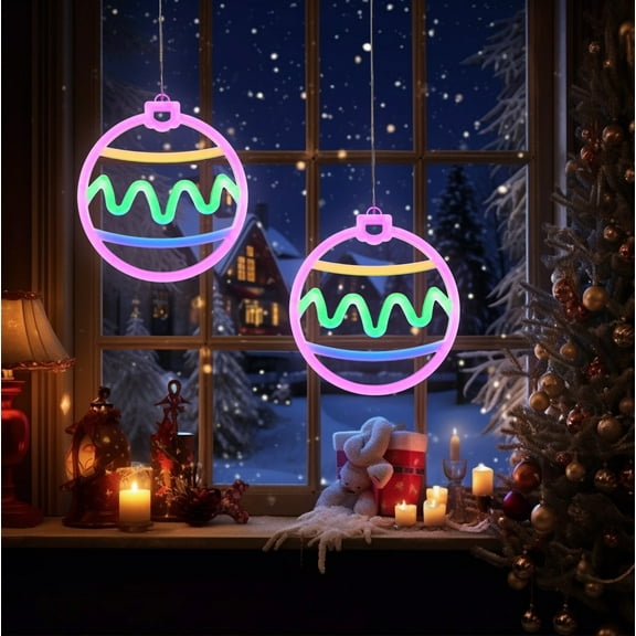 Linnome Christmas LED Neon Decorative Lights - USB Powered Hanging Lamps for Room, Bedroom and Photo Layout Displays