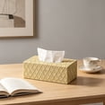 thumbnail image 1 of Linnome Large Faux Wicker Tissue Box Cover Desktop Napkin Storage Organizer Rectangular Paper Holder for Dining Table Bedroom Living Room Countertop, 1 of 6