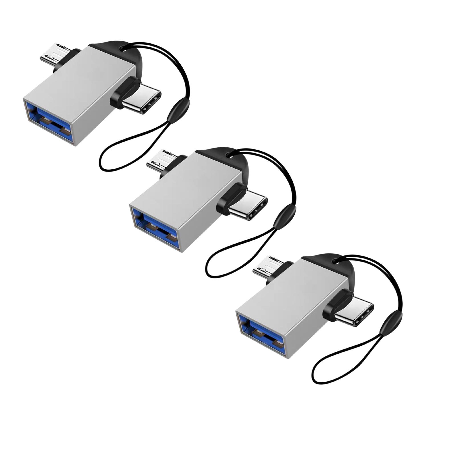 Linnyunggg 2 In 1 OTG Converter USB 3.0 To Micro USB And Type C Adapter ...