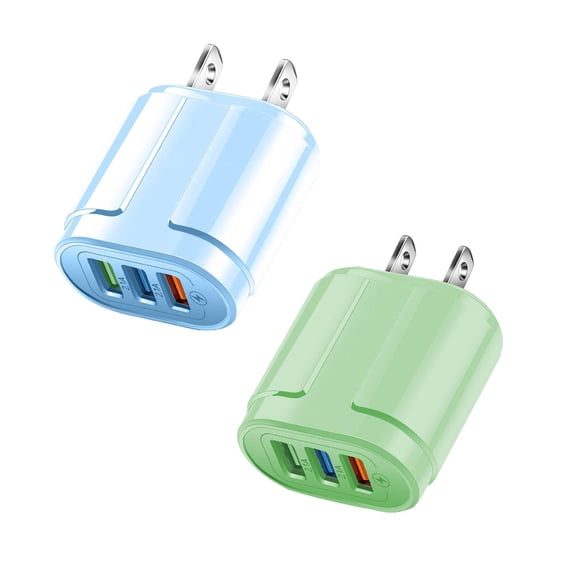 Linnyunggg 3-port USB Charging Head Macaron Color Matching Charging Head Portable USB Charging Head Ep-ta800nbegus 15 Fast Charger