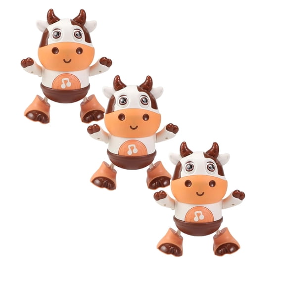 Linnyunggg Dancing Cow Little Guest Will Sing Dance Swing Light Music Children'S Robot Toy Calf Music Toy 3PCS Kids Handheld Games for Toddlers Kid Large