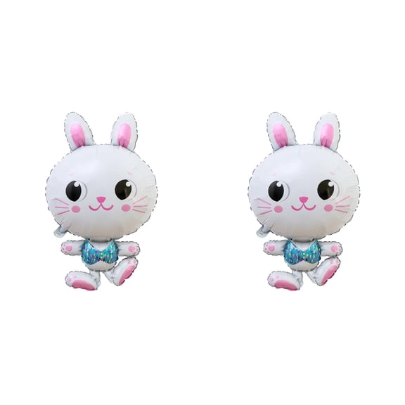 Linnyunggg Easter Cartoon Bunny Rabbit Easter Decoration Inflatable Bunny Easter Party Decoration Inflatable Toy 2PCS Hippopotamus Inflatable Pp Inflatable