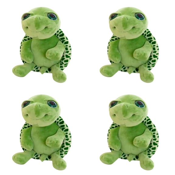 Linnyunggg Green Turtle Stuffed Animal Toy Big Eyes Tummy Turtle Doll Great 4PCS