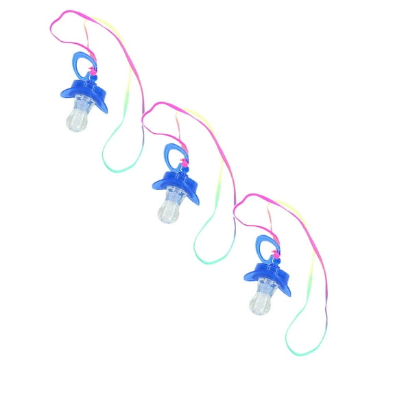 Linnyunggg LED Light Up Party Supplies LED Light Up Pacifier Glow Whistles Necklace Party Glow In The Dark Party Decoration For Birthday Rave Accessories 3PCS Games 2 Years Kids Games