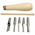 Lino Block Cutting Rubber Stamp Carving Tools With 5 Blade Bits For