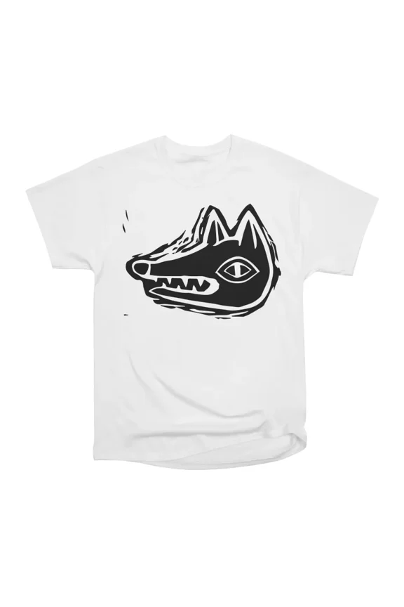 Linocut Coyote Head T-Shirt Tee Gift For Him Merch For Her Apparel For Friend