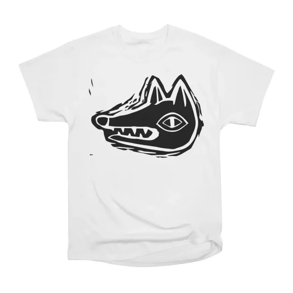 Linocut Coyote Head T-Shirt Tee Gift For Him Merch For Her Apparel For Friend