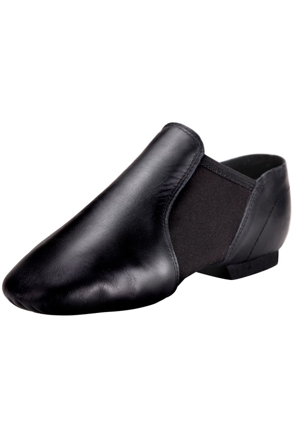 (Tent Leather Upper Jazz Shoe Slip-on for Women and Men's Dance Shoes Black 12M
