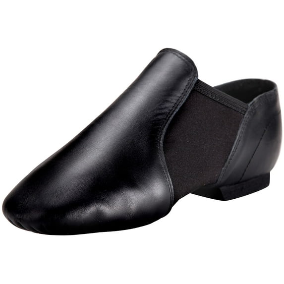 Linodes (Tent Leather Upper Jazz Shoe Slip-on for Women and Men's Dance Shoes Black 7.5M