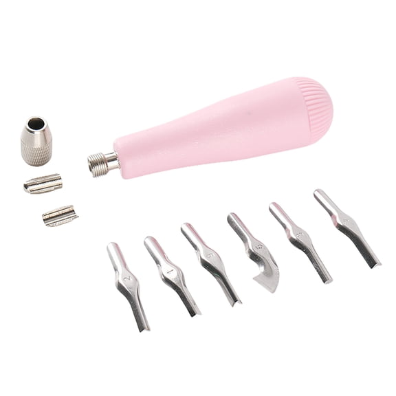 Linoleum Cutter Lino Cutter Tool Set With 6 Assorted Cutting Head Rubber Stamp Carving Tool Block Printing Supplies