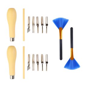 Linoleum Cutter Set Lino Cutting Tool with Handle and Interchangeable Carving Head for Sculpturing Printmaking
