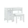 thumbnail image 1 of Linon 2 Piece Adult Timeless Storage Vanity and Stool Table Set White, 1 of 26