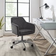 thumbnail image 1 of Linon Abram Task Chair with Adjustable Height & Swivel, 275 lb. Capacity, Gray Velvet Fabric, 1 of 12