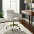 thumbnail image 1 of Linon Abram Task Chair with Adjustable Height & Swivel, 275 lb. Capacity, Off White Velvet Fabric, 1 of 11