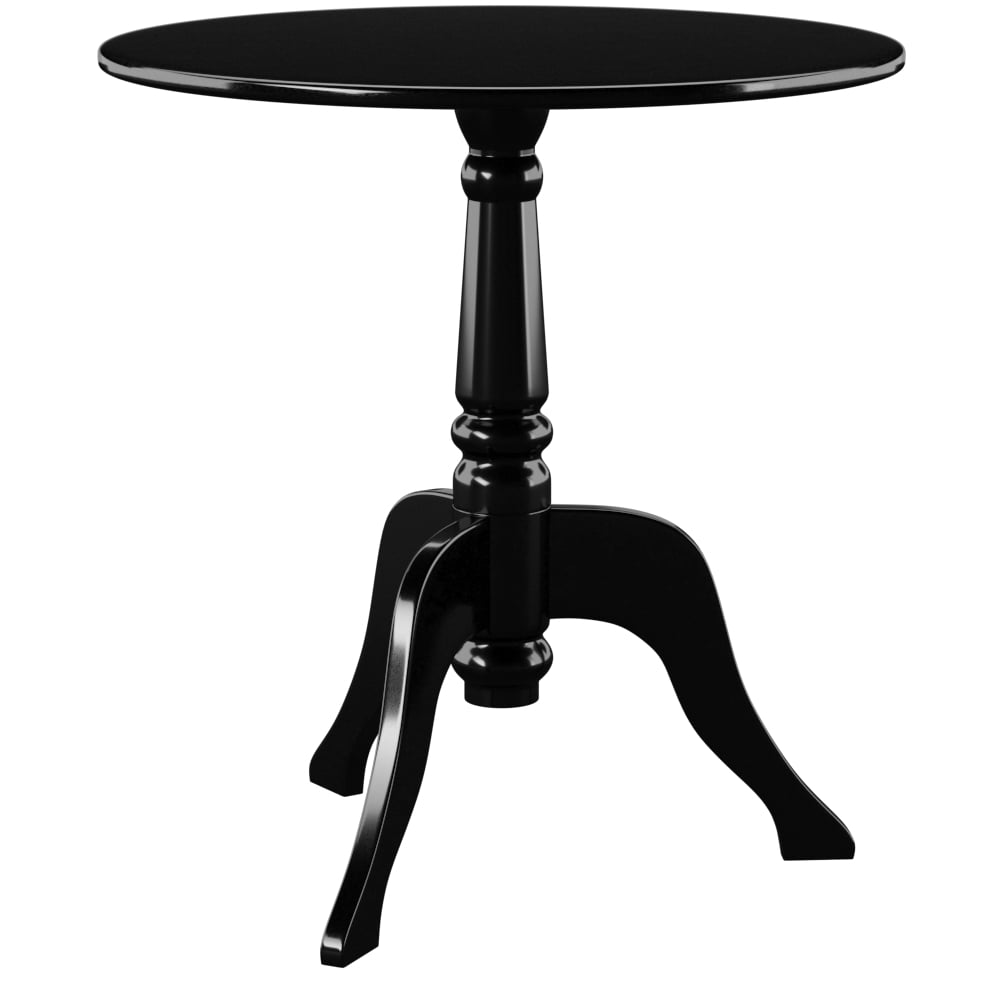 22" Round Black Acrylic Glam End Table with Curvy Legs