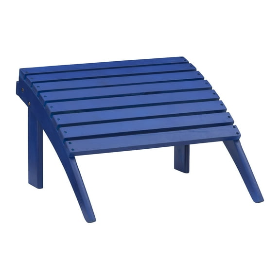 Linon Adirondack Acacia Wood Ottoman, Blue