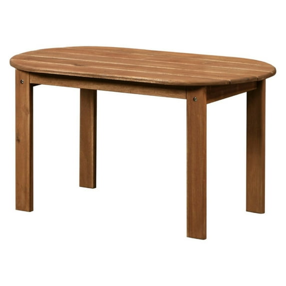 Linon Adirondack Solid Acacia Wood Outdoor Coffee Table in Acorn Brown Stain