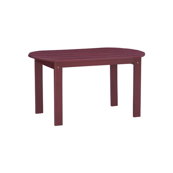 Linon Adirondack Sturdy Solid Acacia Wood Outdoor Coffee Table in Red Stain