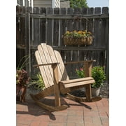 Linon Outdoor Acacia Wood Adirondack Rocking Chair, Acorn Brown Stain