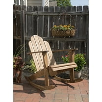 Linon Adirondack Rocker, Teak Color, High Back 37 inches