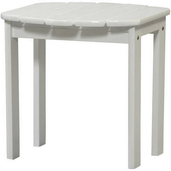 Linon Adirondack Sturdy Solid Acacia Wood Outdoor Side Table in White Stain
