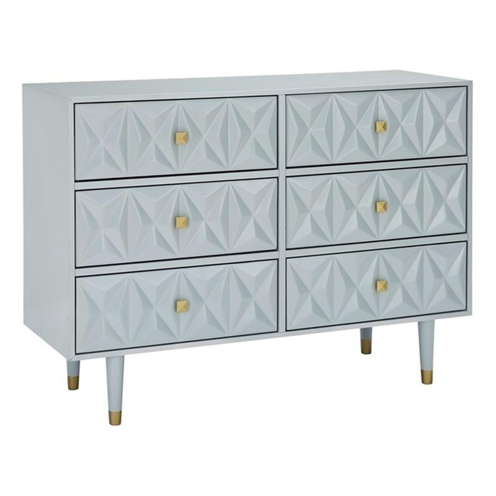 Linon Alick Wood Geo Texture 6 Drawer Dresser with Gold Hardware in Gray - Walmart.com Linon Alick Wood Geo Texture 6 Drawer Dresser with Gold Hardware in Gray - Walmart.com