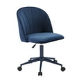 thumbnail image 1 of Linon Alondra Upholstered Mid Back Office Desk Chair with Castors, Navy Blue, 1 of 1
