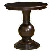 Linon Amelia Round Indoor Pedestal Accent Table, Espresso