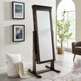 thumbnail image 1 of Linon Angela Cheval Mirror, Walnut, 63 inches High, 1 of 13