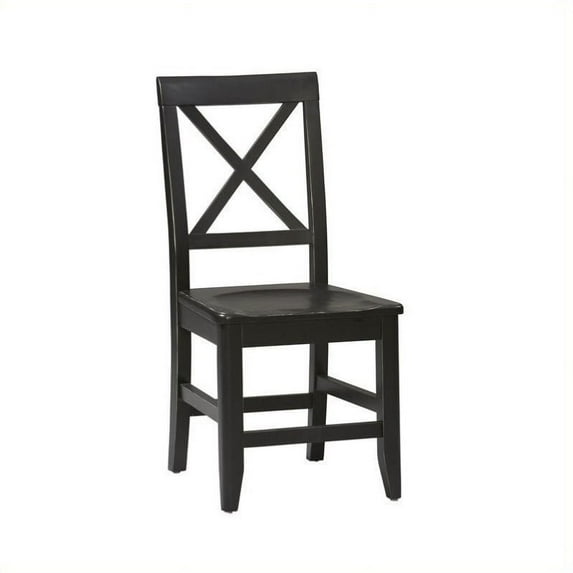Linon Anna Collection Dining Chair, Antique Black, 17.75 inch Seat Height
