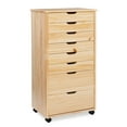 thumbnail image 1 of Linon Ansley 8-Drawer Rolling Utility Cart, Natural, 1 of 25
