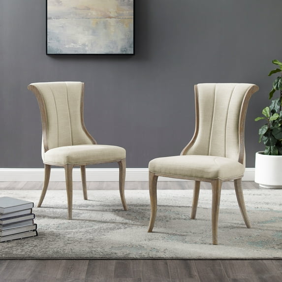Linon Anthem Flared Back Dining Chairs, Set of 2, Natural