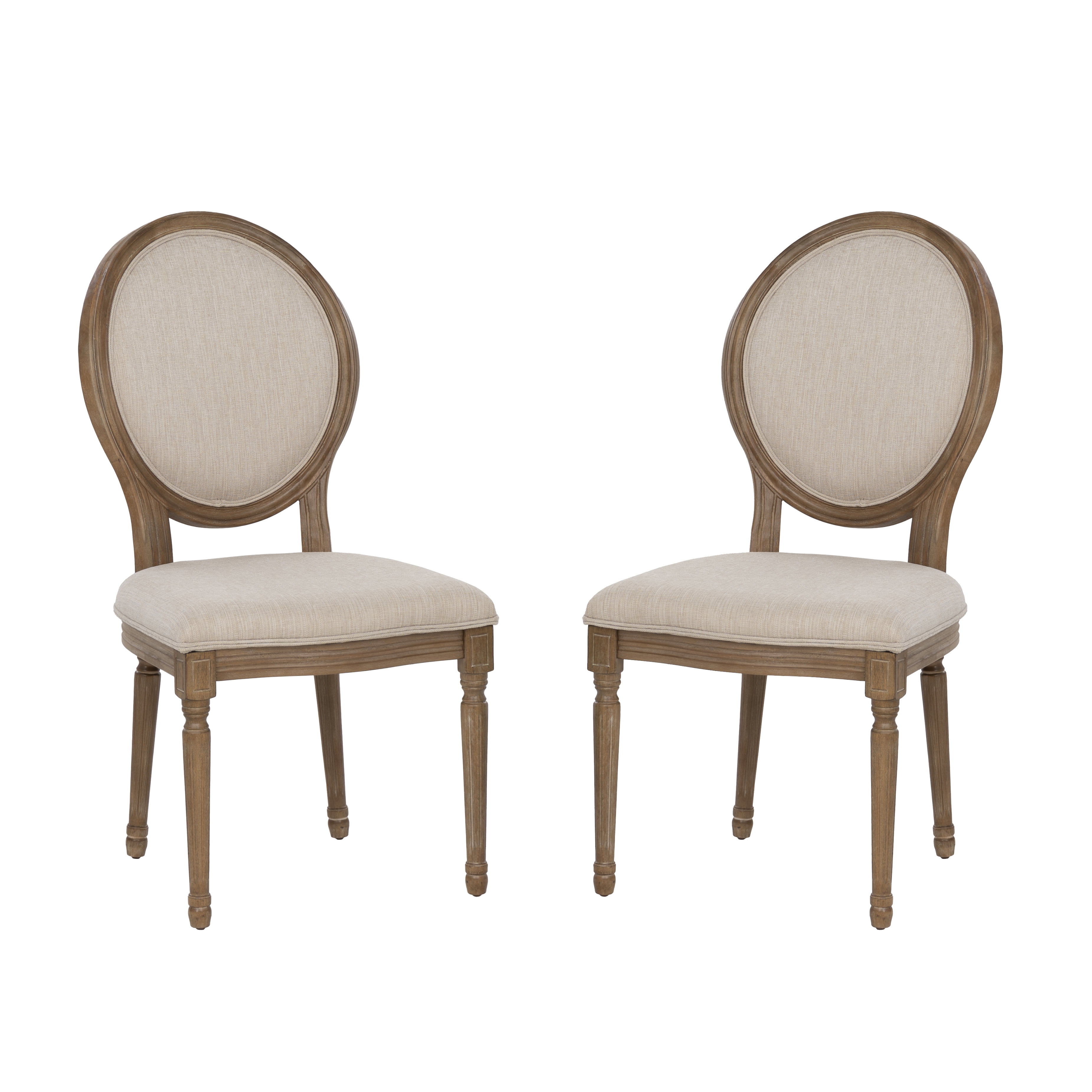 Linon Anthem Oval Back Dining Chairs, Set of 2, Light Natural Brown