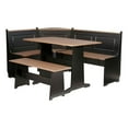 thumbnail image 1 of Linon Ardmore Pine Wood Corner Nook Dining Set with Storage in Black and Pecan, 1 of 20