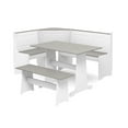 thumbnail image 1 of Linon Ardmore Wood Breakfast Nook Dining Set in White and Gray, 1 of 17