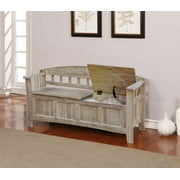 Linon Aria 52 Storage Bench, Natural Wash, Ample Interior Storage Space