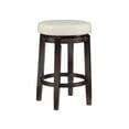 thumbnail image 1 of Linon Arlene 25" Indoor Backless Swivel Counter Stool, Brown/Rice Faux Leather, 1 of 14