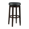thumbnail image 1 of Linon Arlene 31" Indoor Backless Swivel Bar Stool, Brown/Black Faux Leather, 1 of 14