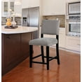 thumbnail image 1 of Linon Armond 24" High Back Velvet Counter Stool, Black/Dark Gray, 1 of 6