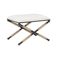 thumbnail image 1 of Linon Ashburn Indoor Boho Backless Metal Campaign Accent Stool, Black/Neutral, 1 of 10