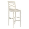 thumbnail image 1 of Linon Asher 30.25" Wood Farmhouse Bar Stool with X Back and Plank Seat in White, 1 of 2