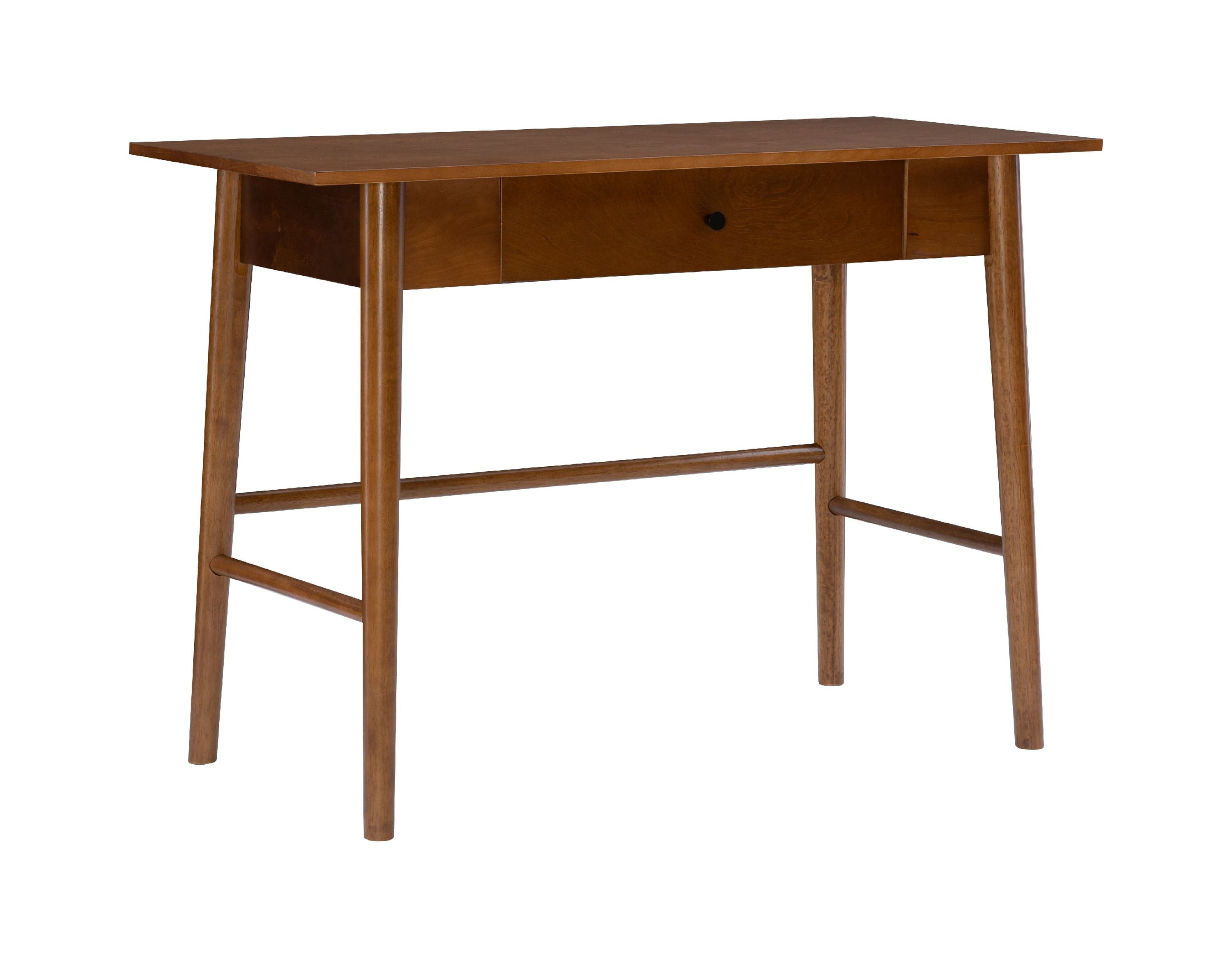 Linon Ashville 42" Single Drawer Mid-Century Writing Desk, Walnut